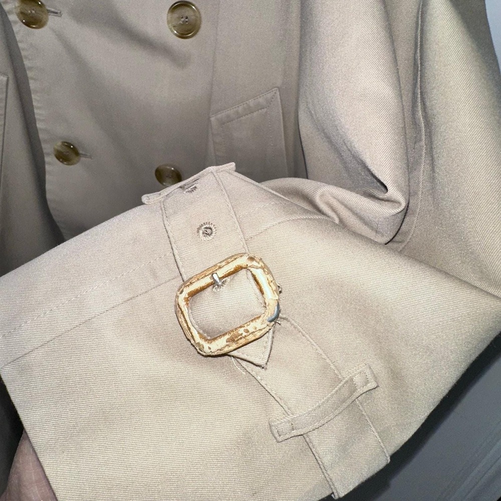 Burberrys Trench Coat 42 Long Khaki Good Vtg Nova Check Made in England‎ Classic - Picture 8 of 16